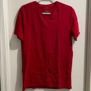Red express stretch v neck tee shirt